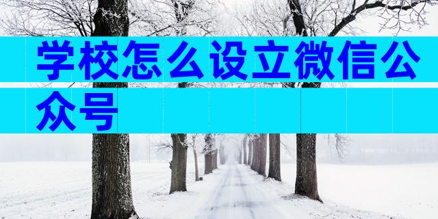 学校怎么设立微信公众号