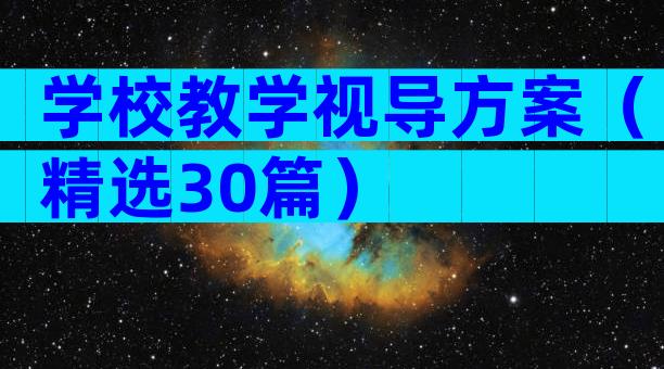学校教学视导方案（精选30篇）