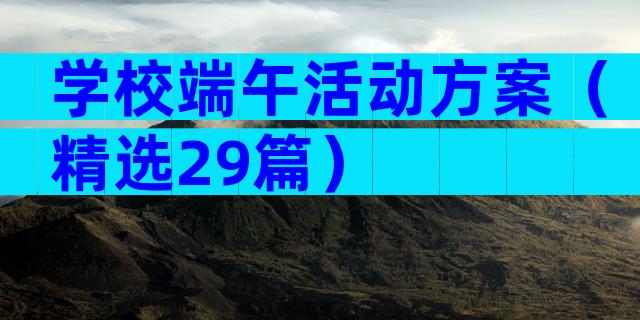 学校端午活动方案（精选29篇）