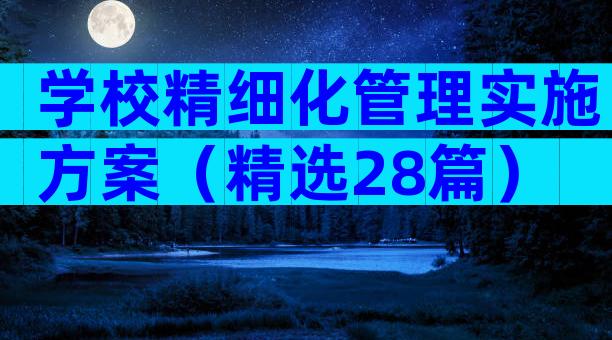 学校精细化管理实施方案（精选28篇）