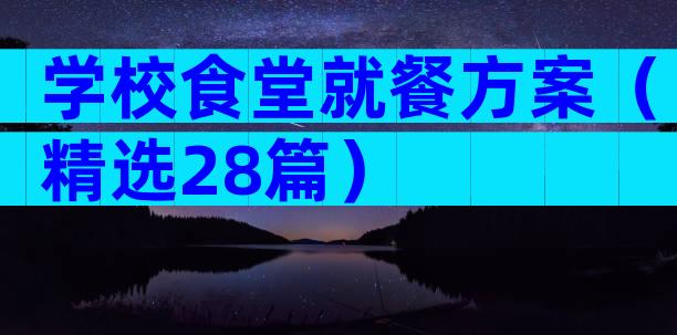 学校食堂就餐方案（精选28篇）