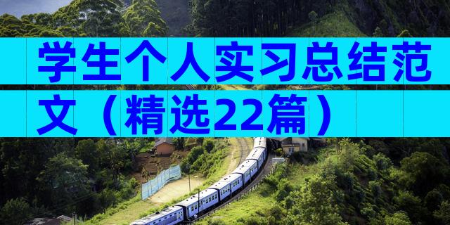 学生个人实习总结范文（精选22篇）