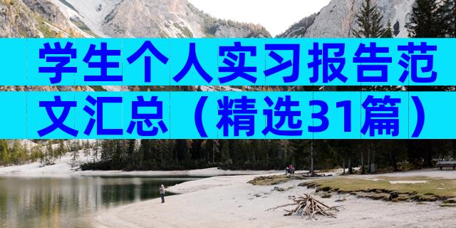 学生个人实习报告范文汇总（精选31篇）