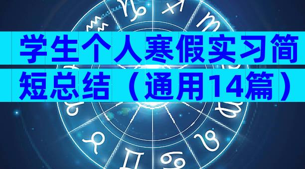 学生个人寒假实习简短总结（通用14篇）