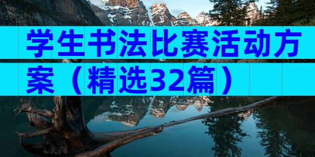 学生书法比赛活动方案（精选32篇）
