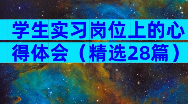 学生实习岗位上的心得体会（精选28篇）
