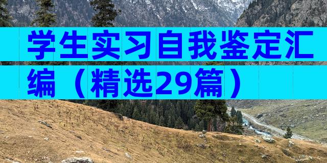 学生实习自我鉴定汇编（精选29篇）