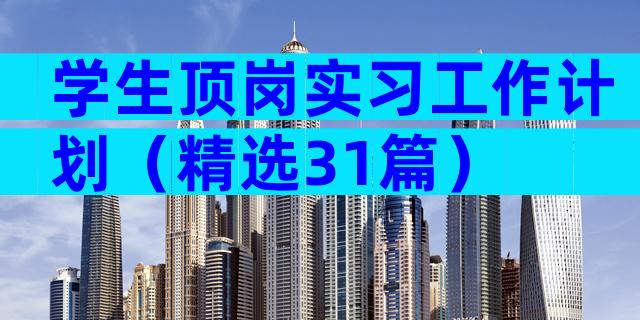 学生顶岗实习工作计划（精选31篇）