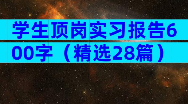 学生顶岗实习报告600字（精选28篇）