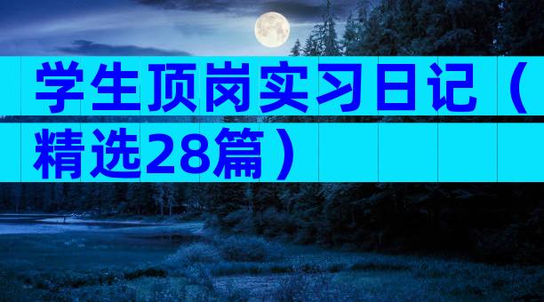 学生顶岗实习日记（精选28篇）