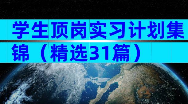学生顶岗实习计划集锦（精选31篇）