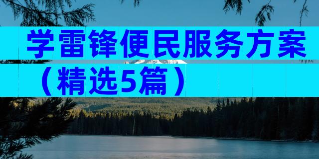 学雷锋便民服务方案（精选5篇）