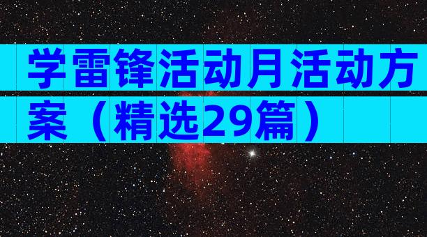 学雷锋活动月活动方案（精选29篇）