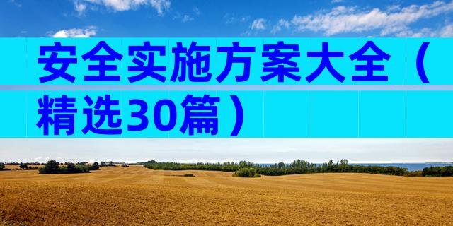 安全实施方案大全（精选30篇）