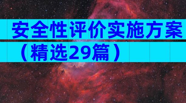 安全性评价实施方案（精选29篇）
