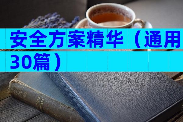 安全方案精华（通用30篇）
