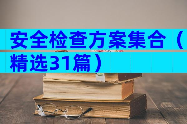 安全检查方案集合（精选31篇）
