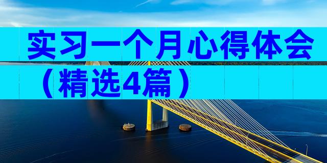实习一个月心得体会（精选4篇）