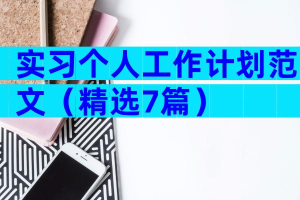 实习个人工作计划范文（精选7篇）