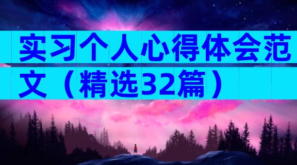 实习个人心得体会范文（精选32篇）