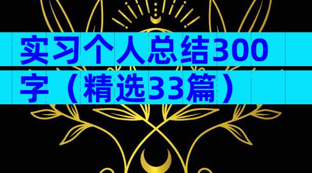 实习个人总结300字（精选33篇）