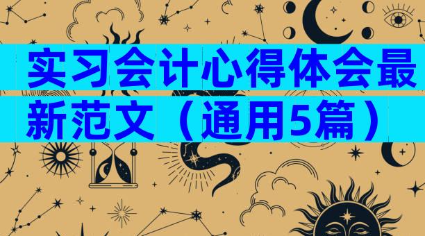 实习会计心得体会最新范文（通用5篇）