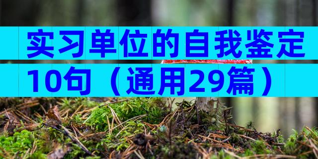 实习单位的自我鉴定10句（通用29篇）