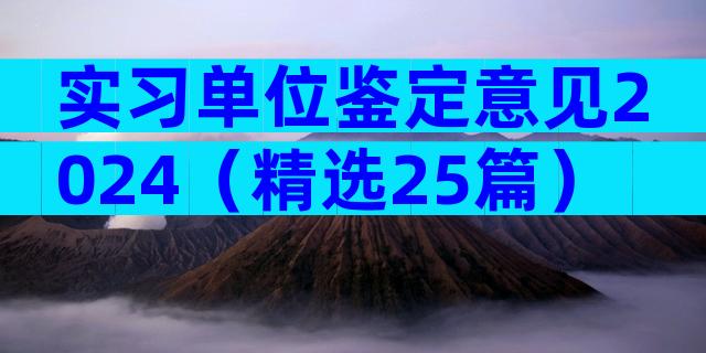 实习单位鉴定意见2024（精选25篇）