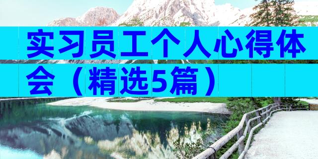 实习员工个人心得体会（精选5篇）