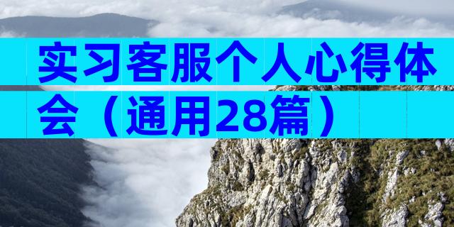 实习客服个人心得体会（通用28篇）