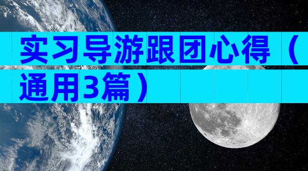 实习导游跟团心得（通用3篇）