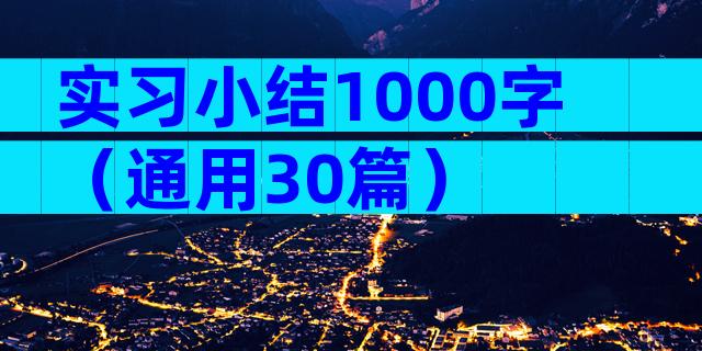 实习小结1000字（通用30篇）