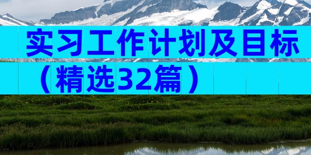 实习工作计划及目标（精选32篇）