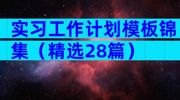 实习工作计划模板锦集（精选28篇）