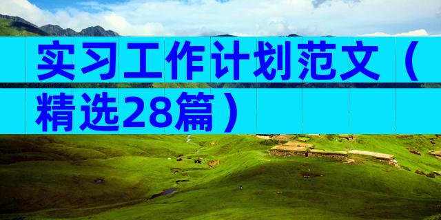 实习工作计划范文（精选28篇）
