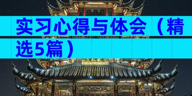 实习心得与体会（精选5篇）