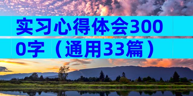 实习心得体会3000字（通用33篇）