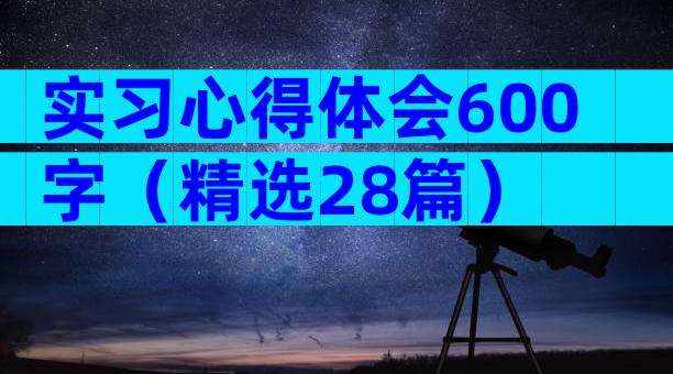 实习心得体会600字（精选28篇）