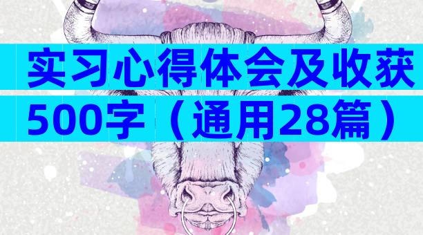实习心得体会及收获500字（通用28篇）