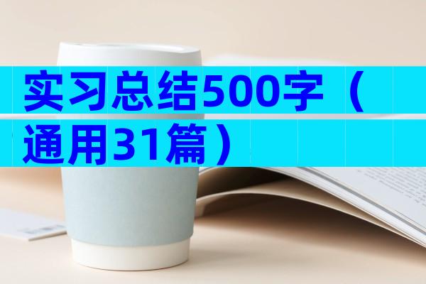 实习总结500字（通用31篇）
