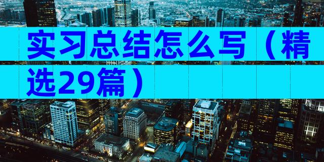 实习总结怎么写（精选29篇）