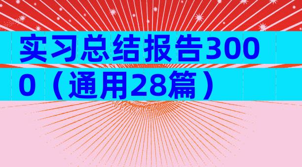实习总结报告3000（通用28篇）