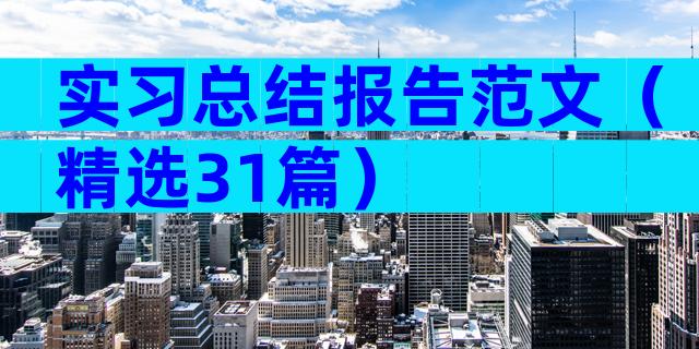 实习总结报告范文（精选31篇）