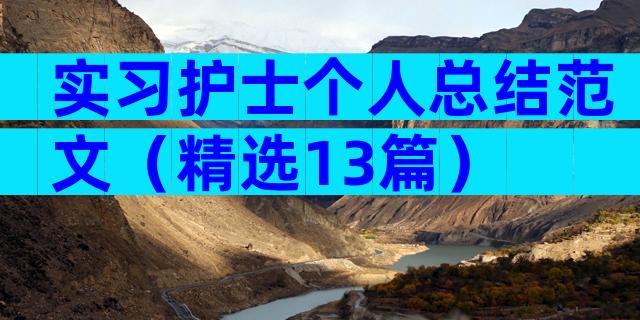 实习护士个人总结范文（精选13篇）