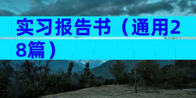 实习报告书（通用28篇）