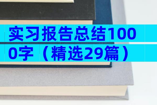 实习报告总结1000字（精选29篇）