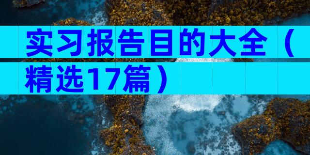 实习报告目的大全（精选17篇）