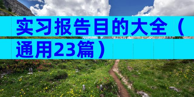 实习报告目的大全（通用23篇）