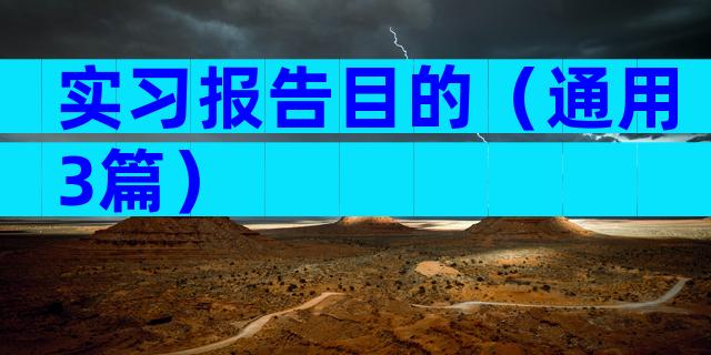 实习报告目的（通用3篇）