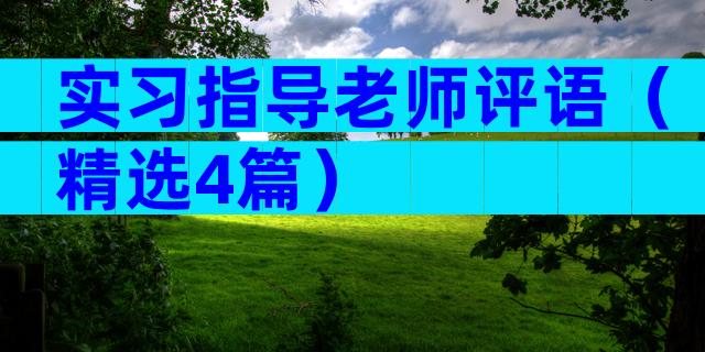 实习指导老师评语（精选4篇）